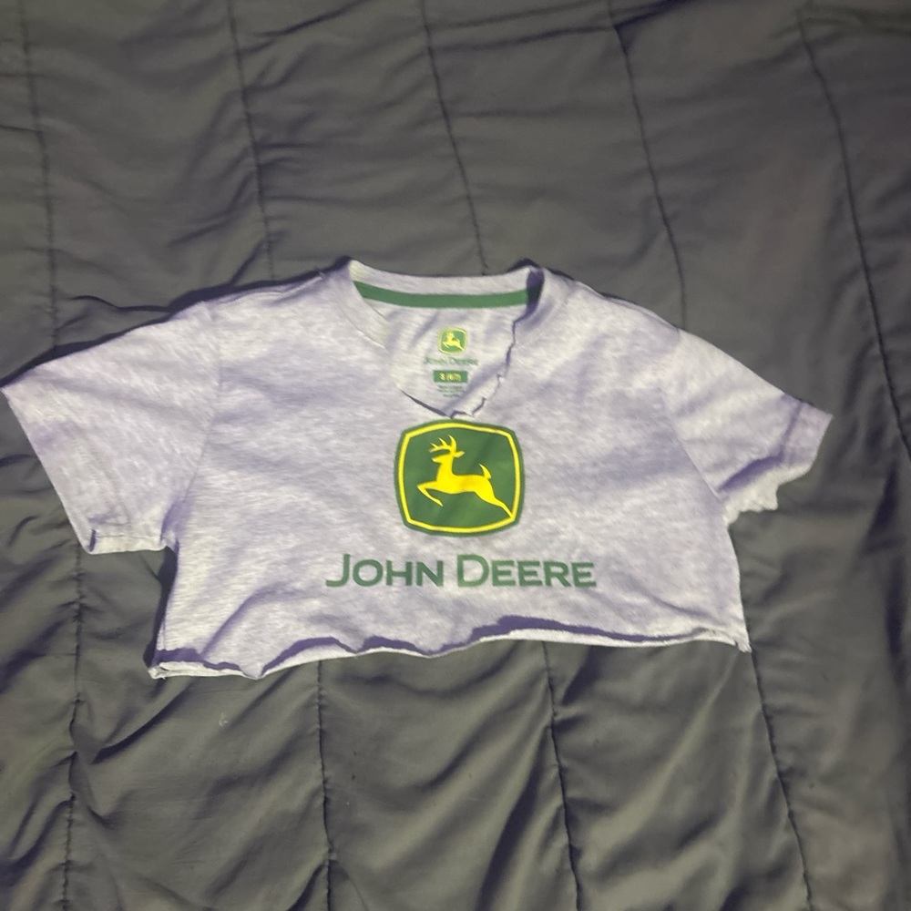 John Deere Green and Yellow Logo Crop Top